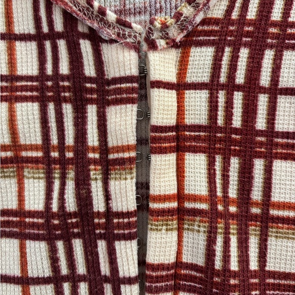 Free People Intimately Home Alone Plaid Long John Pajamas - Picture 4 of 7